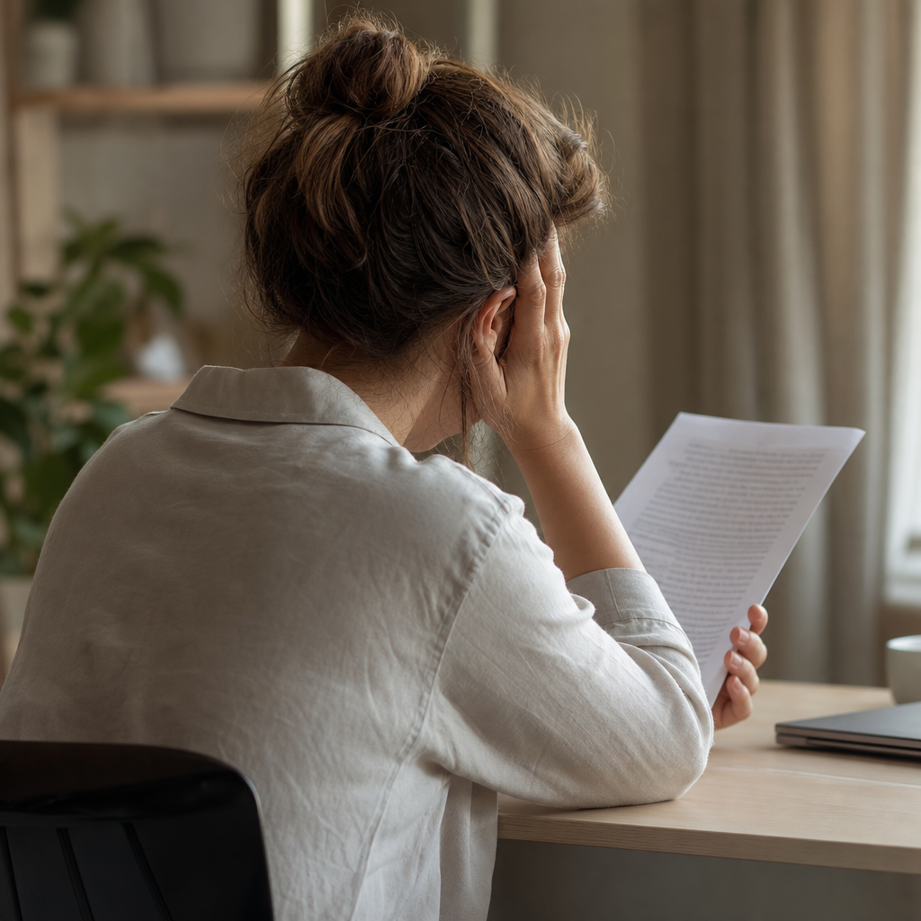 Person reading boring technical document