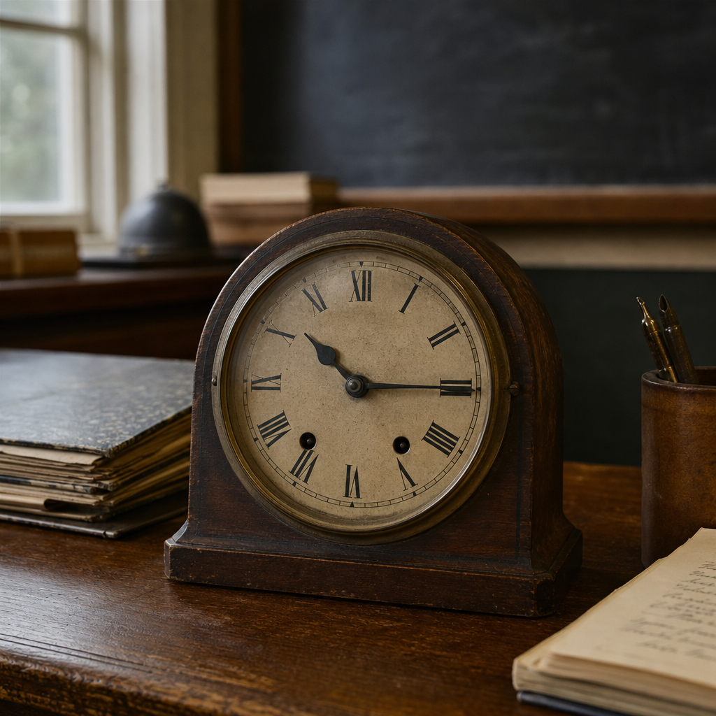 Broken clock frozen at specific time
