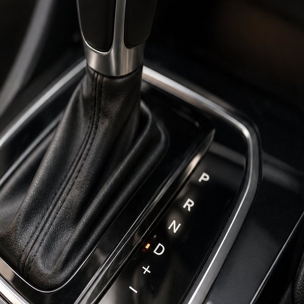A car's transmission control unit display shows multiple data inputs and decision metrics on a digital screen. — detail